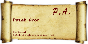 Patak Áron névjegykártya