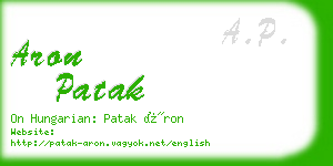 aron patak business card
